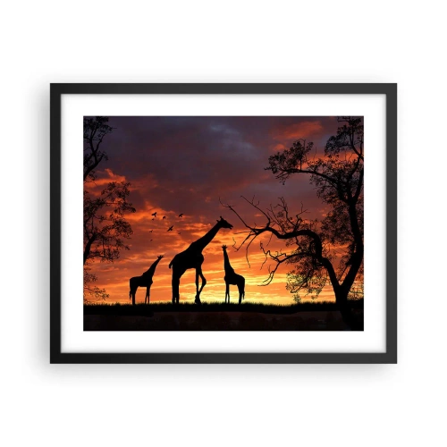 Affiche dans un cadre noir - Poster - Un petit dîner avec vos proches - 50x40 cm