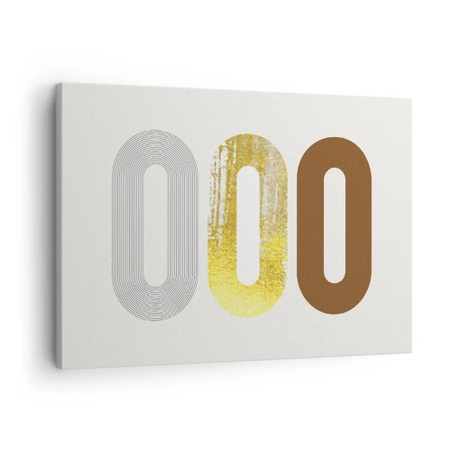 Impression sur toile - Image sur toile - Motif abstrait de trois formes géométriques - 70x50cm - Ooo! - Décoration murale moderne pour le salon et la chambre ARTTOR
