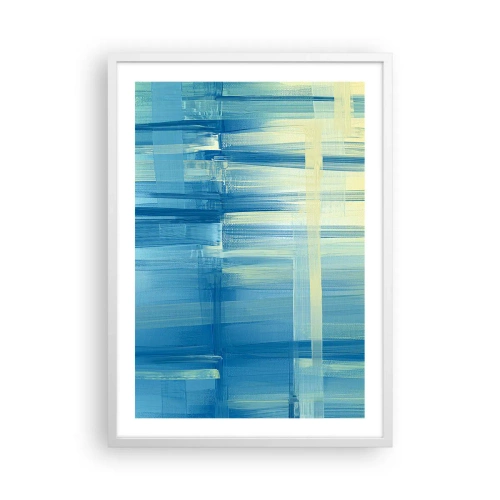 Affiche dans un cadre blanc - Poster - Composition en turquoise - 50x70 cm