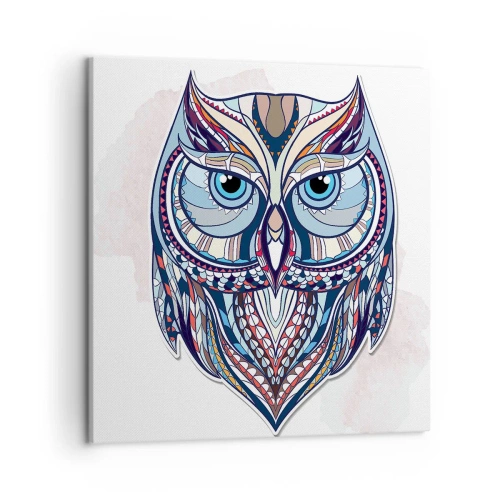 Impression sur toile - Image sur toile - Chouette ornementale élaborée - 50x50 cm