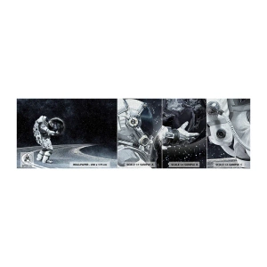 Échantillon de Papier Peint Premium Canvas - Sur la Voie Lactée - Cosmos, Astronaute, Fantaisie - 100x30 cm