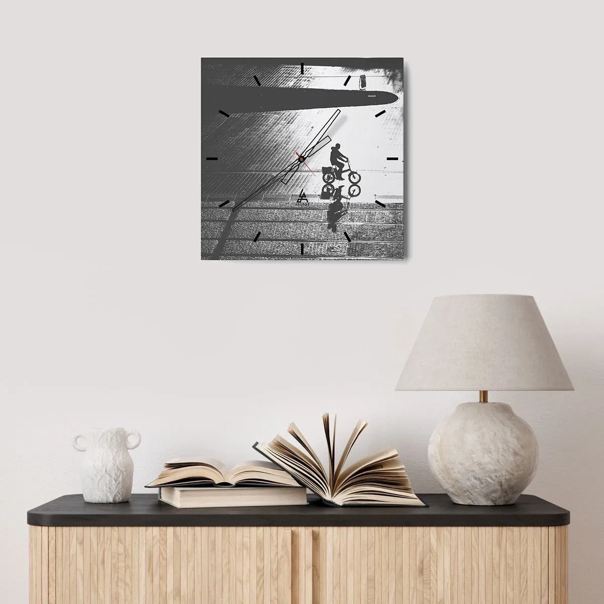 Horloge murale - Pendule murale - Devant moi, à travers la ville - 40x40 cm