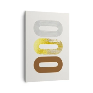 Impression sur toile - Image sur toile - Motif abstrait de trois formes géométriques - 70x100cm - Ooo! - Décoration murale moderne pour le salon et la chambre ARTTOR