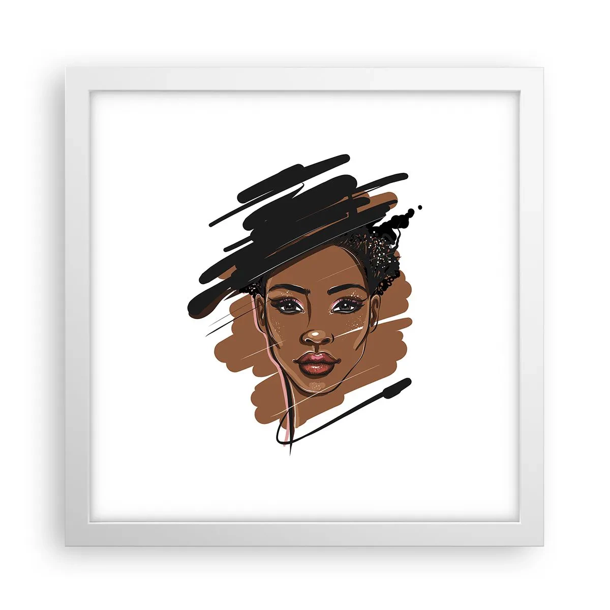 Affiche dans un cadre blanc - Poster - Doux comme le chocolat - 30x30 cm