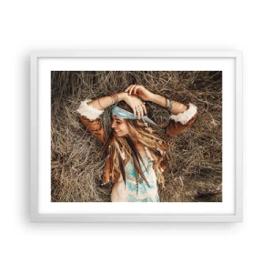 Affiche dans un cadre blanc - Poster - En route vers les années d'amour - 50x40 cm