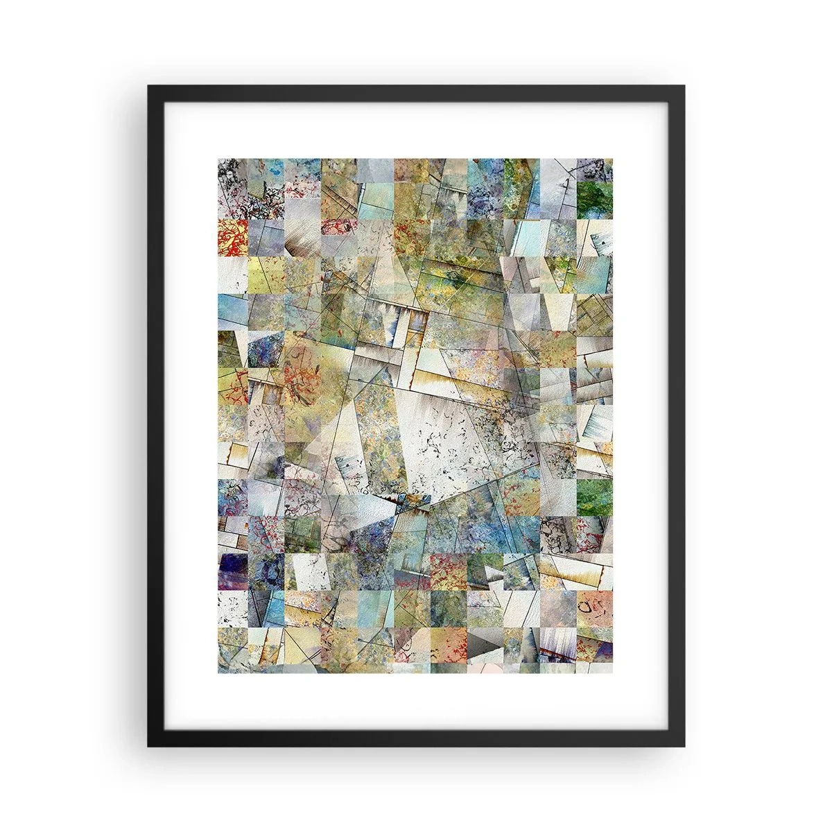 Affiche dans un cadre noir - Poster - Remaniement géométrique - 40x50 cm
