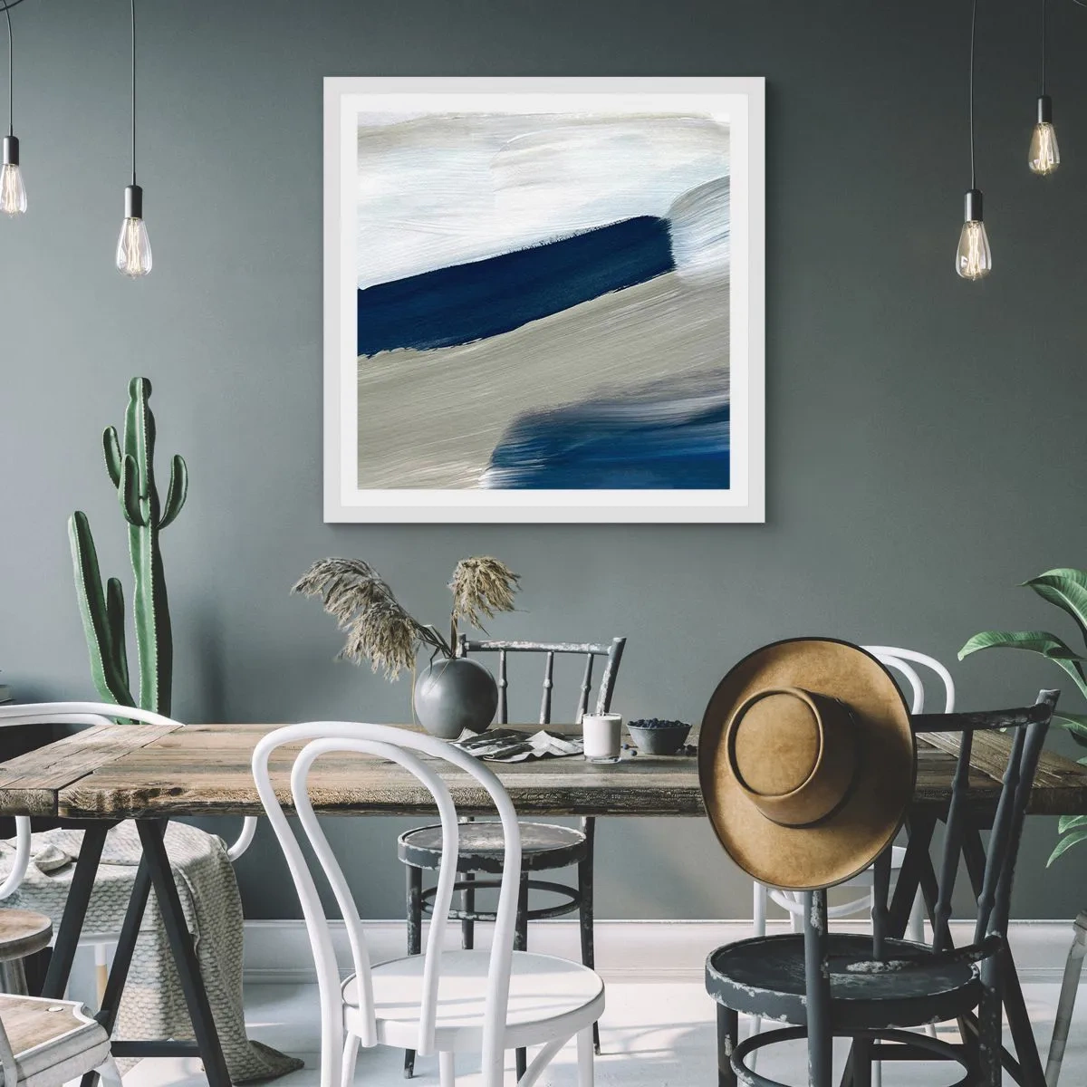 Affiche dans un cadre blanc - Poster - Rencontre avec la blancheur - 50x50 cm