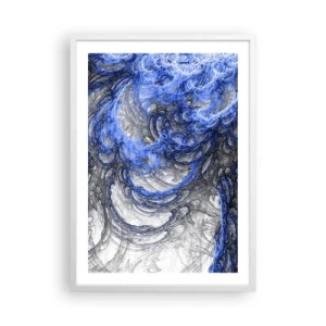 Affiche dans un cadre blanc - Poster - La naissance d'une vague - 50x70 cm