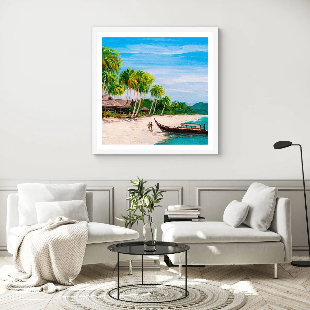 Affiche dans un cadre blanc - Poster - Rêve exotique - 30x30 cm