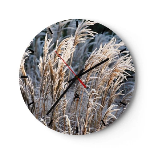 Horloge murale - Pendule murale - Habillé de givre - 40x40 cm