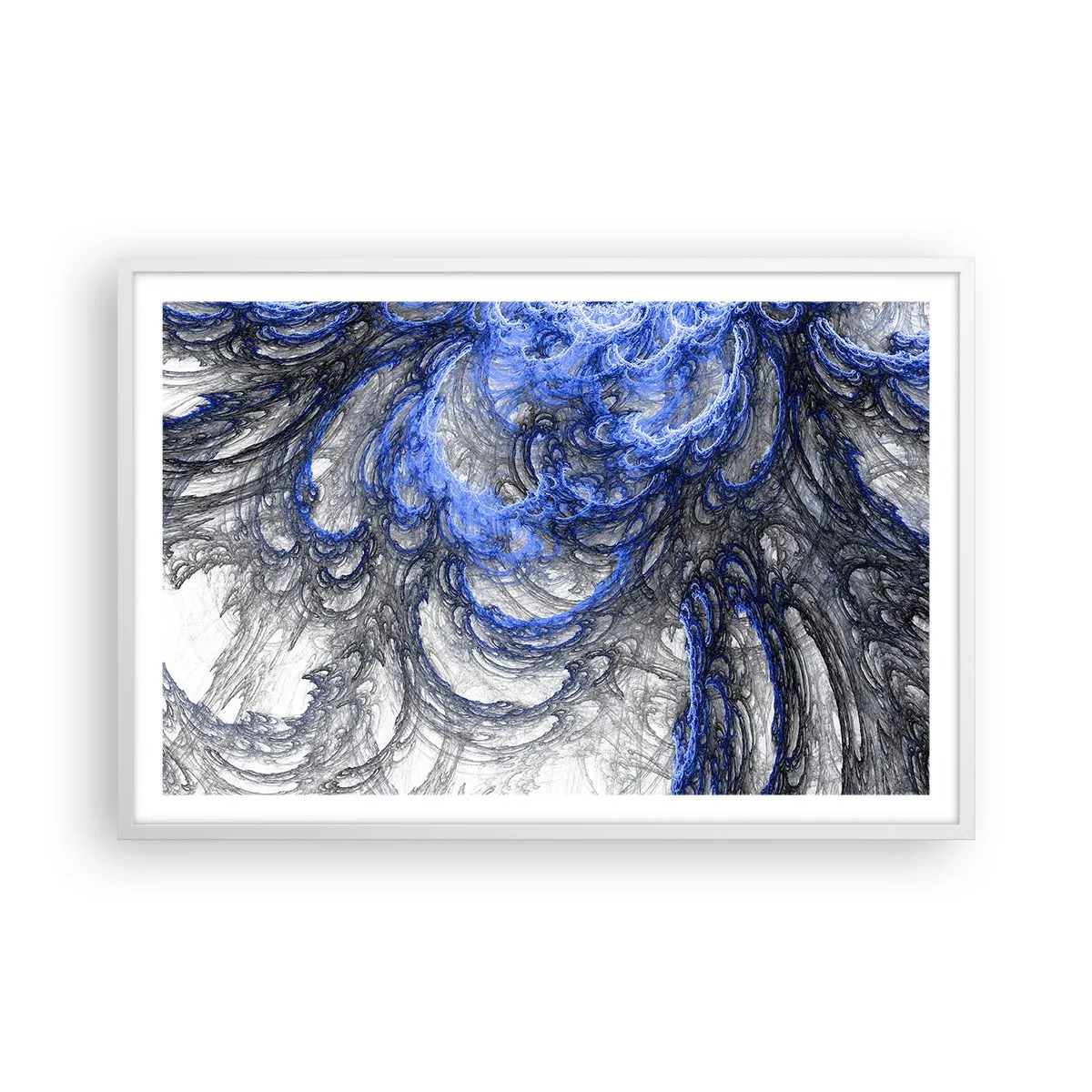 Affiche dans un cadre blanc - Poster - La naissance d'une vague - 91x61 cm