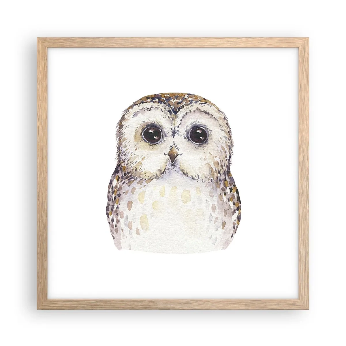 Affiche dans un chêne clair - Poster - Regarde-moi dans les yeux - 40x40 cm