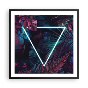 Affiche dans un cadre noir - Poster - Jardin de style disco - 60x60 cm