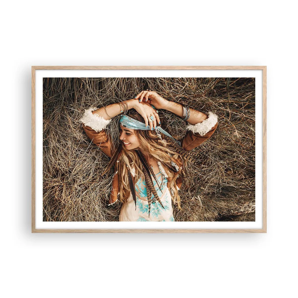 Affiche dans un chêne clair - Poster - En route vers les années d'amour - 100x70 cm