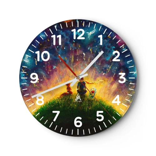 Horloge murale - Pendule murale - Amour et amitié - le monde entier - 40x40 cm