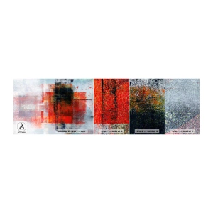 Échantillon de Papier Peint Autocollant Deluxe Sticker - Composition embrasée - Morceau, Abstraction, Industriel - 100x30 cm