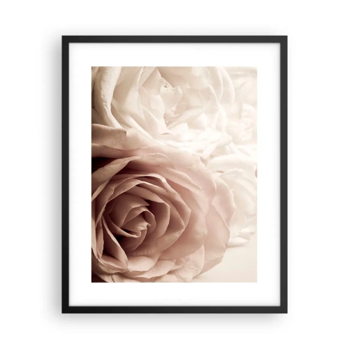 Affiche dans un cadre noir - Poster - Au coeur d'ue la rose - 40x50 cm