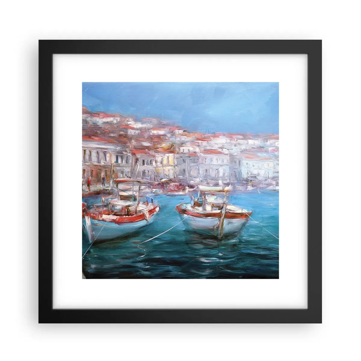 Affiche dans un cadre noir - Poster - Baie italienne - 30x30 cm