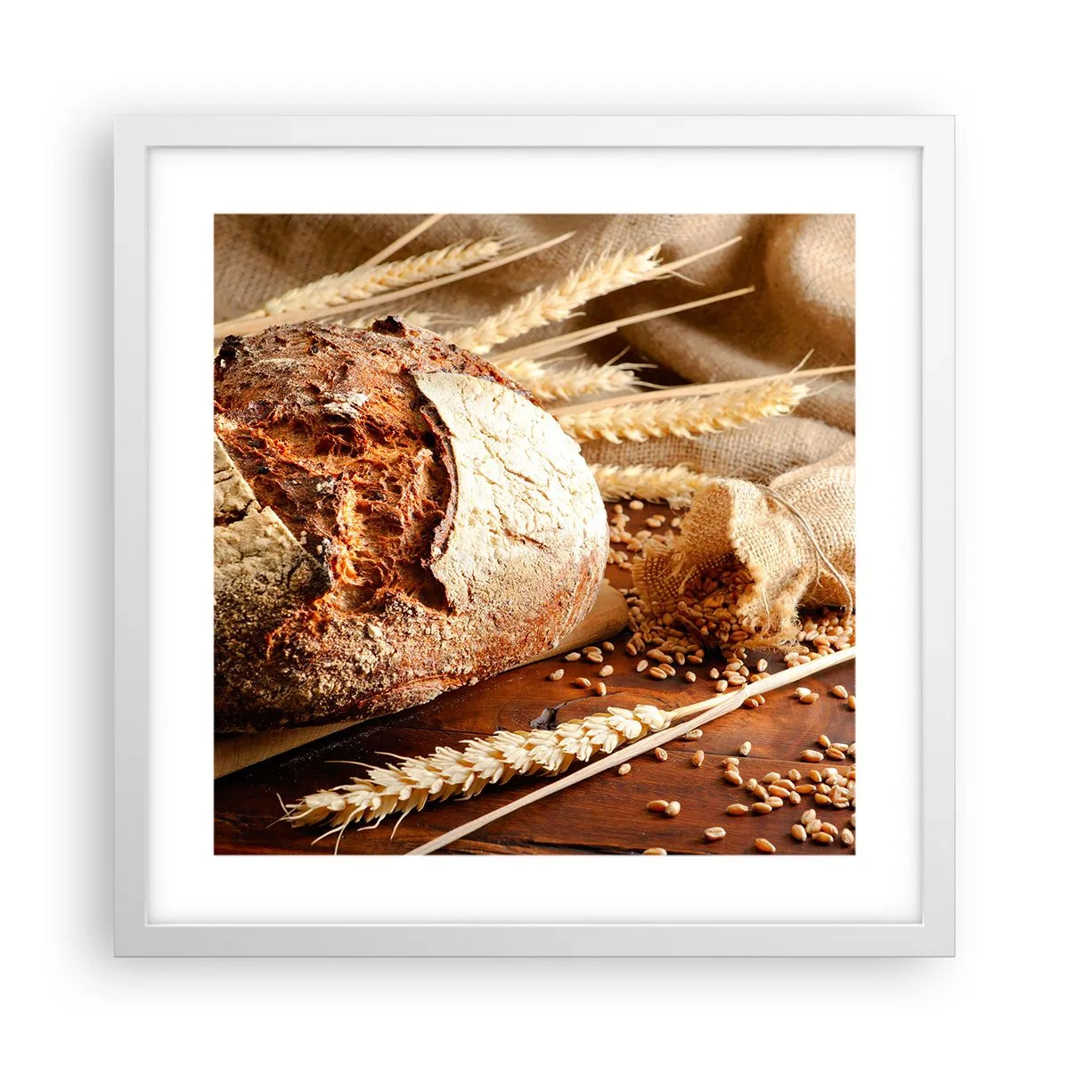 Affiche dans un cadre blanc - Poster - Appétissant, parfumé, croquant - 40x40 cm