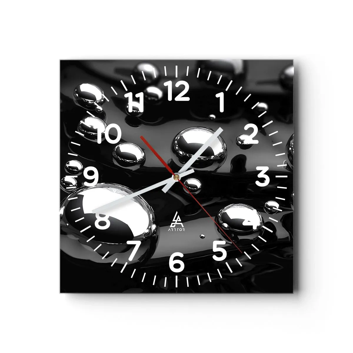 Horloge murale - Pendule murale - D'un ton noir - 30x30 cm