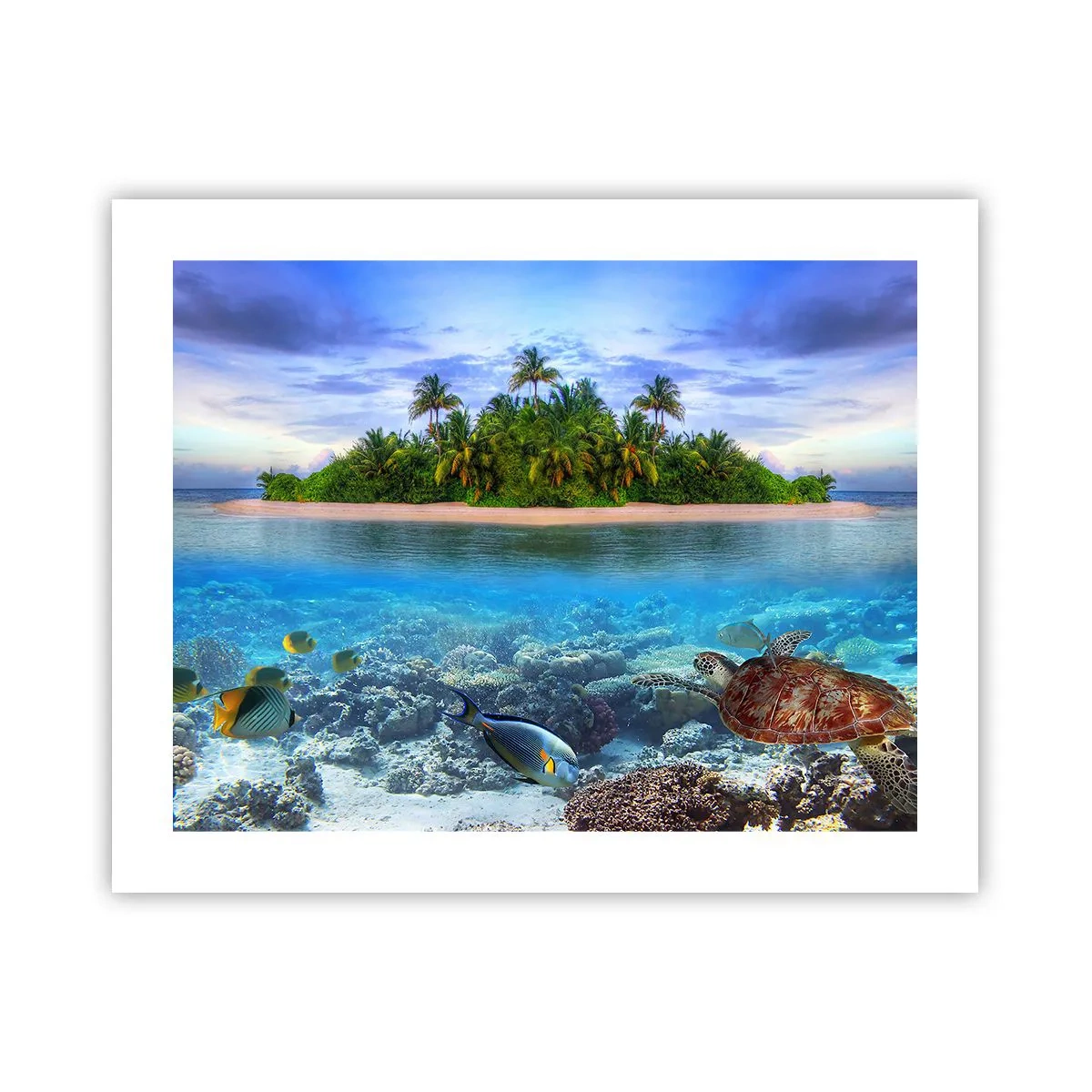 Affiche - Poster - L'île céleste vous invite - 50x40 cm