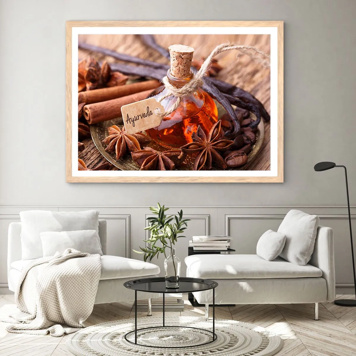 Affiche dans un chêne clair - Poster - Vers l'unité du corps et de l'esprit - 100x70 cm