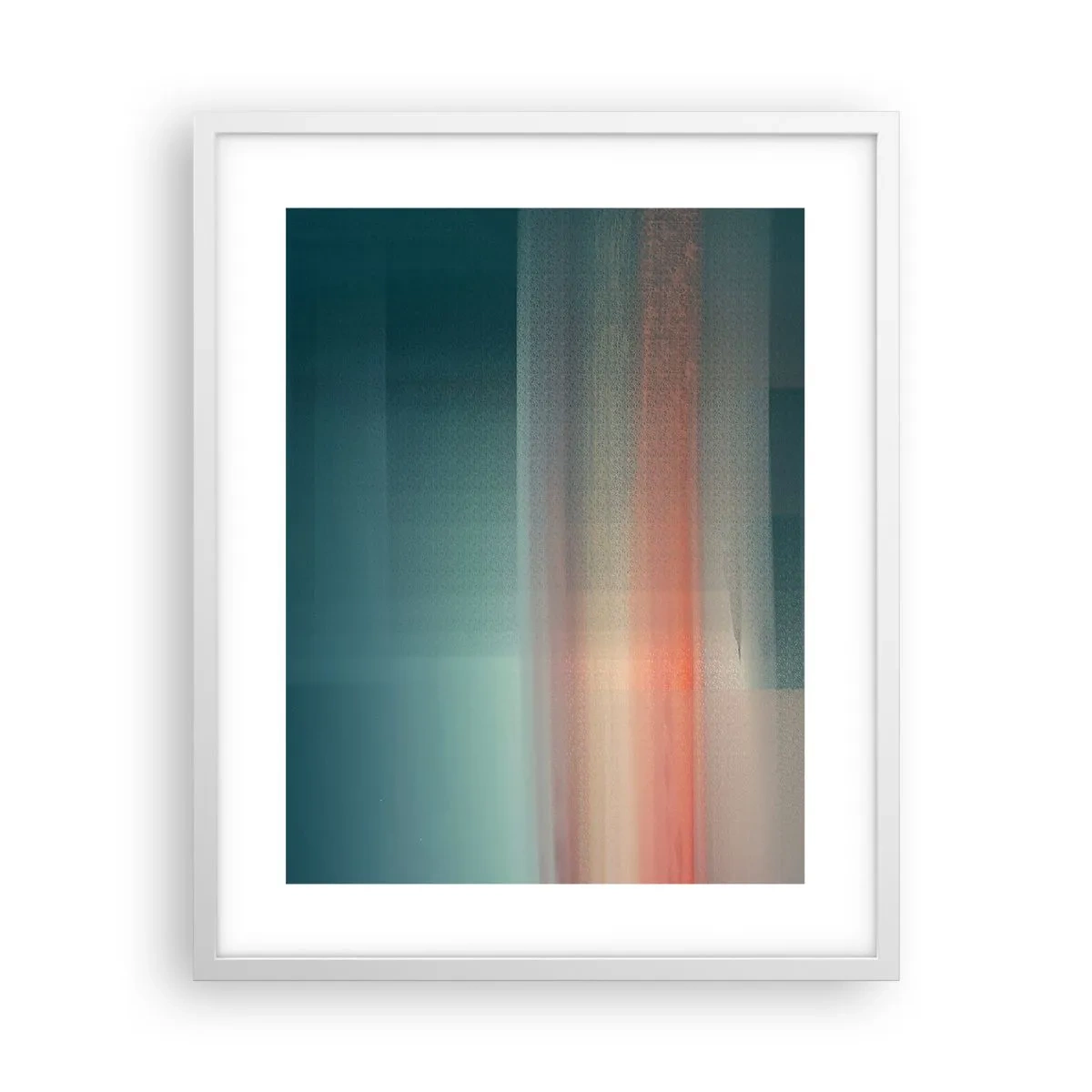 Affiche dans un cadre blanc - Poster - Résumé : vagues de lumière - 40x50 cm