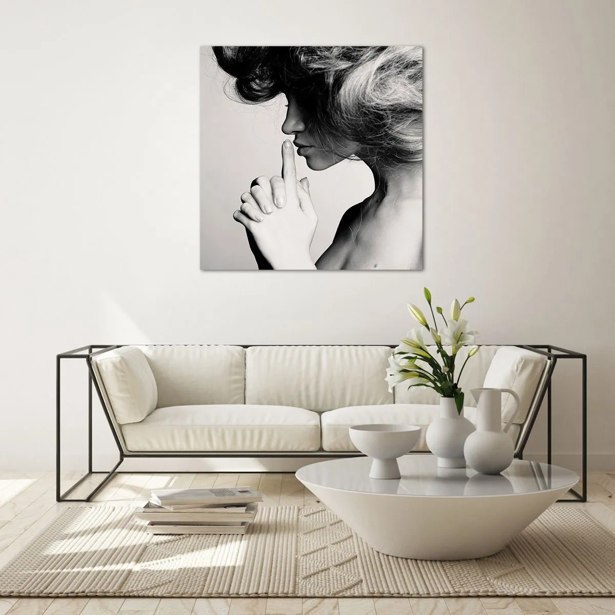 Impression sur verre - Image sur verre - A l'écoute d'elle-même - 50x50 cm