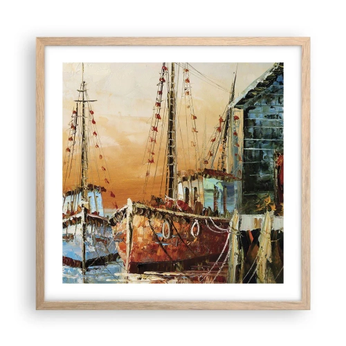 Affiche dans un chêne clair - Poster - Retour tranquille - 50x50 cm