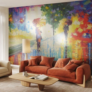 Papier Peint Photo Premium Sand - Et tout est clair - l'avenue du Parc, Paysage, Des arbres - 250x175 cm