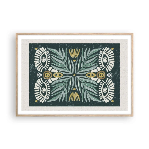 Affiche dans un chêne clair - Poster - Comme une découpe folklorique - 100x70 cm