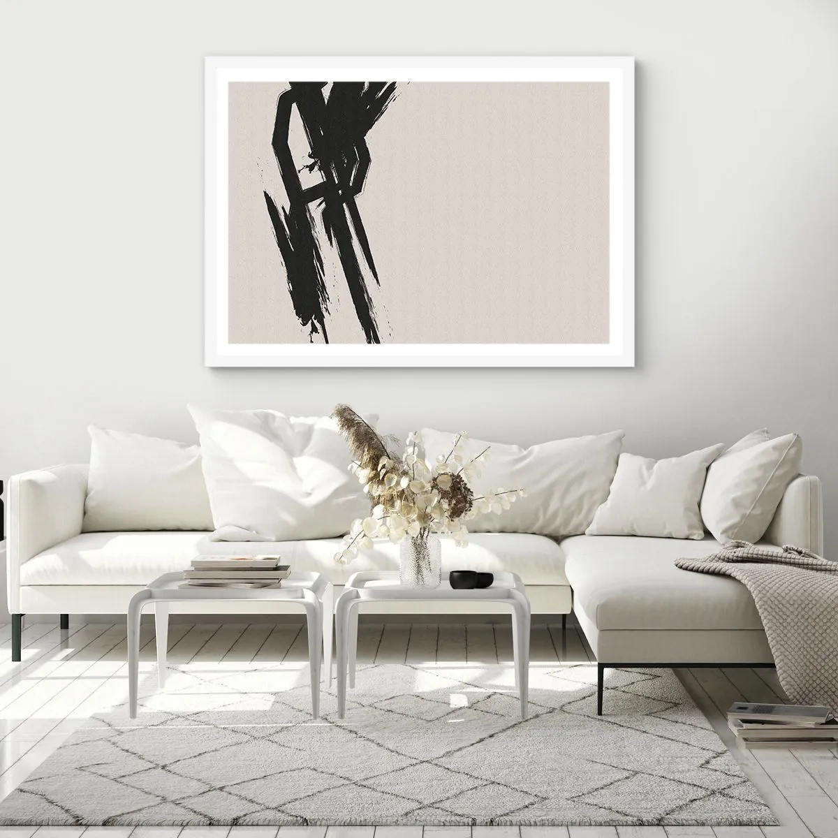 Affiche dans un cadre blanc - Poster - Ruée imparable - 91x61 cm