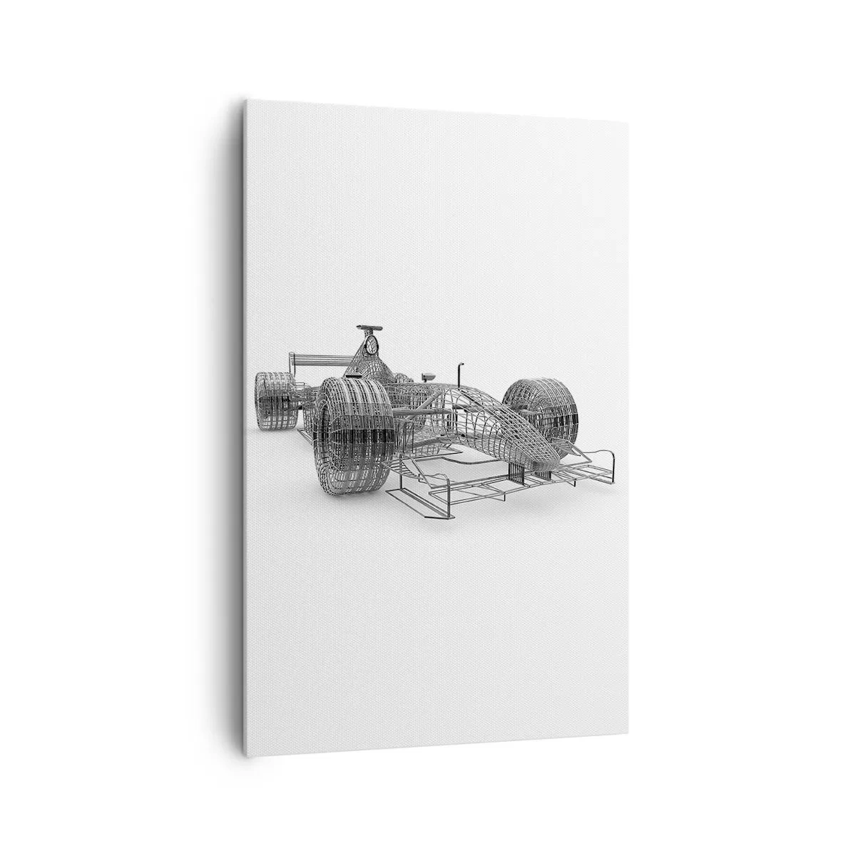 Impression sur toile - Image sur toile - Un croquis de conception d'une voiture de course sur un fond clair - 80x120cm - Design parfait - idée de course - Décoration murale moderne pour le salon et la chambre ARTTOR