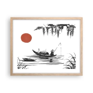 Affiche dans un chêne clair - Poster - Après-midi asiatique - 50x40 cm