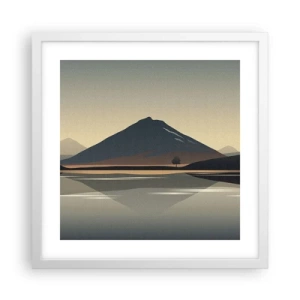 Affiche dans un cadre blanc - Poster - Reflet de miroir - 40x40 cm