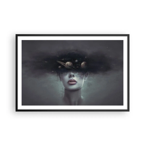 Affiche dans un cadre noir - Poster - Et les planètes deviennent folles... - 91x61 cm