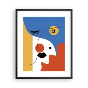 Affiche dans un cadre noir - Poster - Portrait déconstruit - 40x50 cm