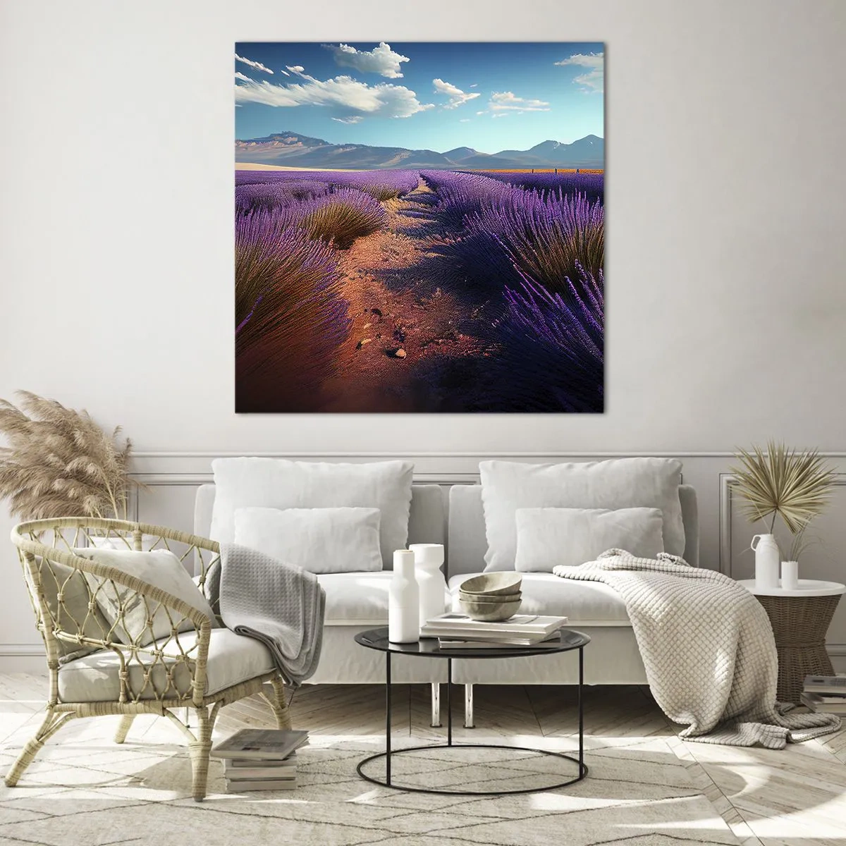 Impression sur verre - Image sur verre - Champs parfumés - 40x40 cm