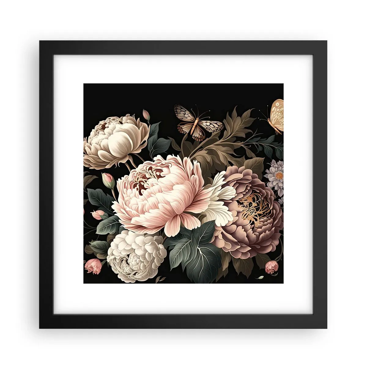 Affiche dans un cadre noir - Poster - De style baroque - 30x30 cm