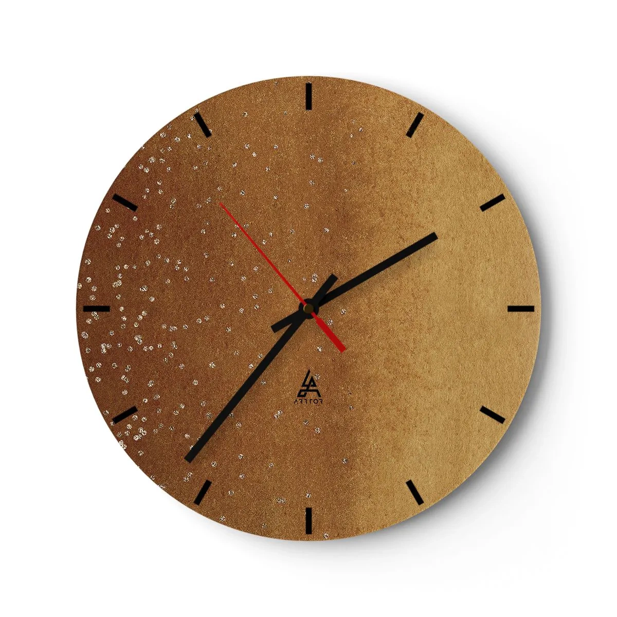 Horloge murale - Pendule murale - Un motif abstrait doré avec des reflets et une texture subtils. - 30x30cm - Origine du monde - Décoration murale moderne pour le salon, la cuisine et la chambre ARTTOR