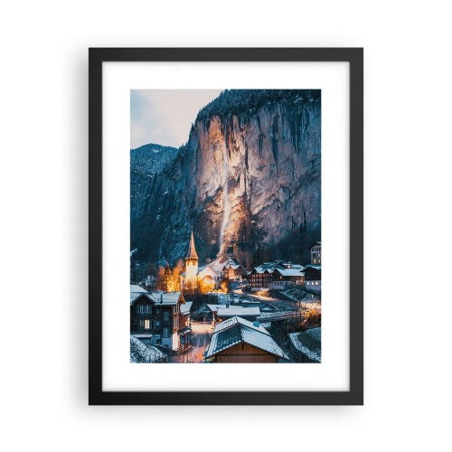 Affiche dans un cadre noir - Poster - Esprit brillant de l'hiver - 30x40 cm