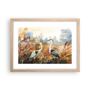 Affiche dans un chêne clair - Poster - Jusqu'où en automne ? - 40x30 cm