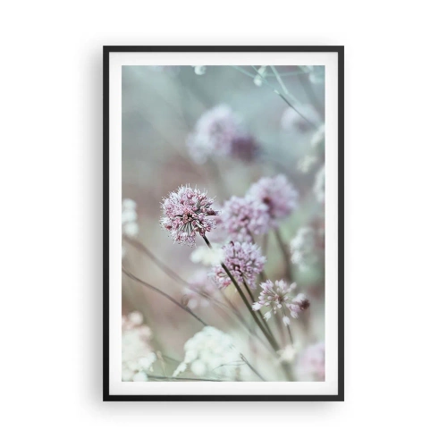 Affiche dans un cadre noir - Poster - Herbes douces en filigrane - 61x91 cm