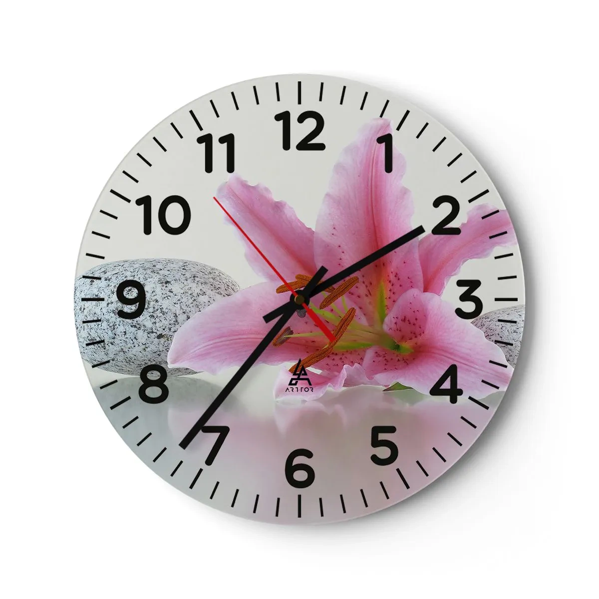 Horloge murale - Pendule murale - Étude de rose, gris et blanc - 40x40 cm