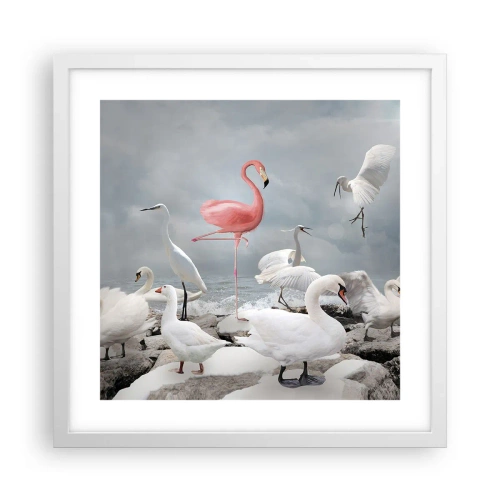 Affiche dans un cadre blanc - Poster - Comment suis-je arrivé là? - 40x40 cm