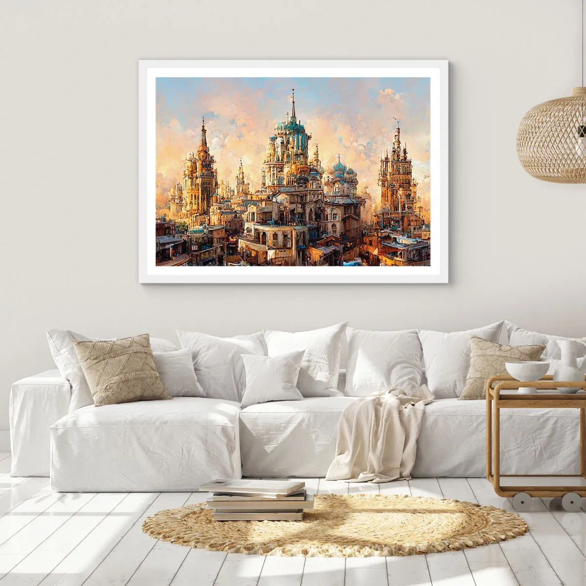 Affiche dans un cadre blanc - Poster - Ville des villes - 40x30 cm