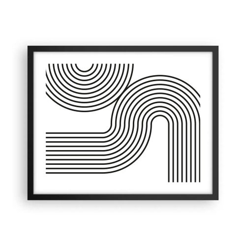 Affiche dans un cadre noir - Poster - En plein virage - 50x40 cm