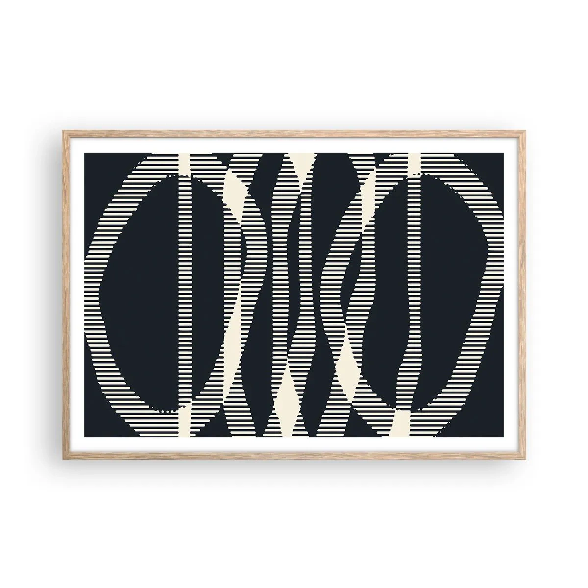 Affiche dans un chêne clair - Poster - Une tentative de briser l'obscurité - 100x70 cm