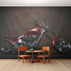 Papier Peint Autocollant Deluxe Sticker - Beauté rouge-argent - Moto, Hachoir, Automobile - 100x70 cm