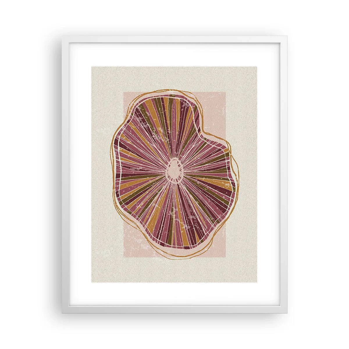 Affiche dans un cadre blanc - Poster - Abstraction rayonnante - 40x50 cm